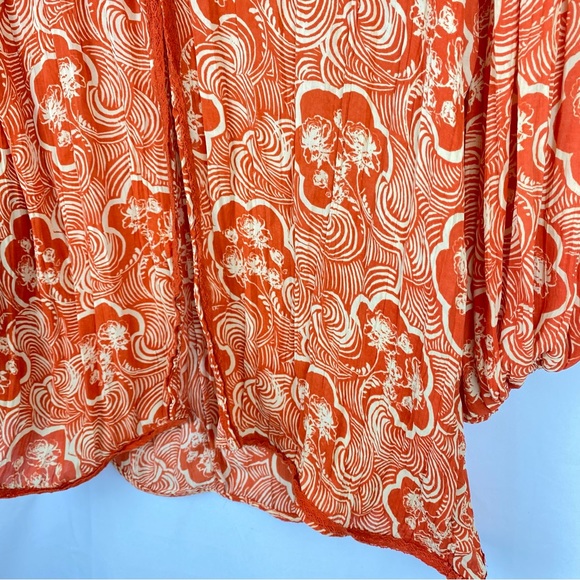 Rare Free People Crinkle Chiffon Kimono Jacket - Picture 8 of 14